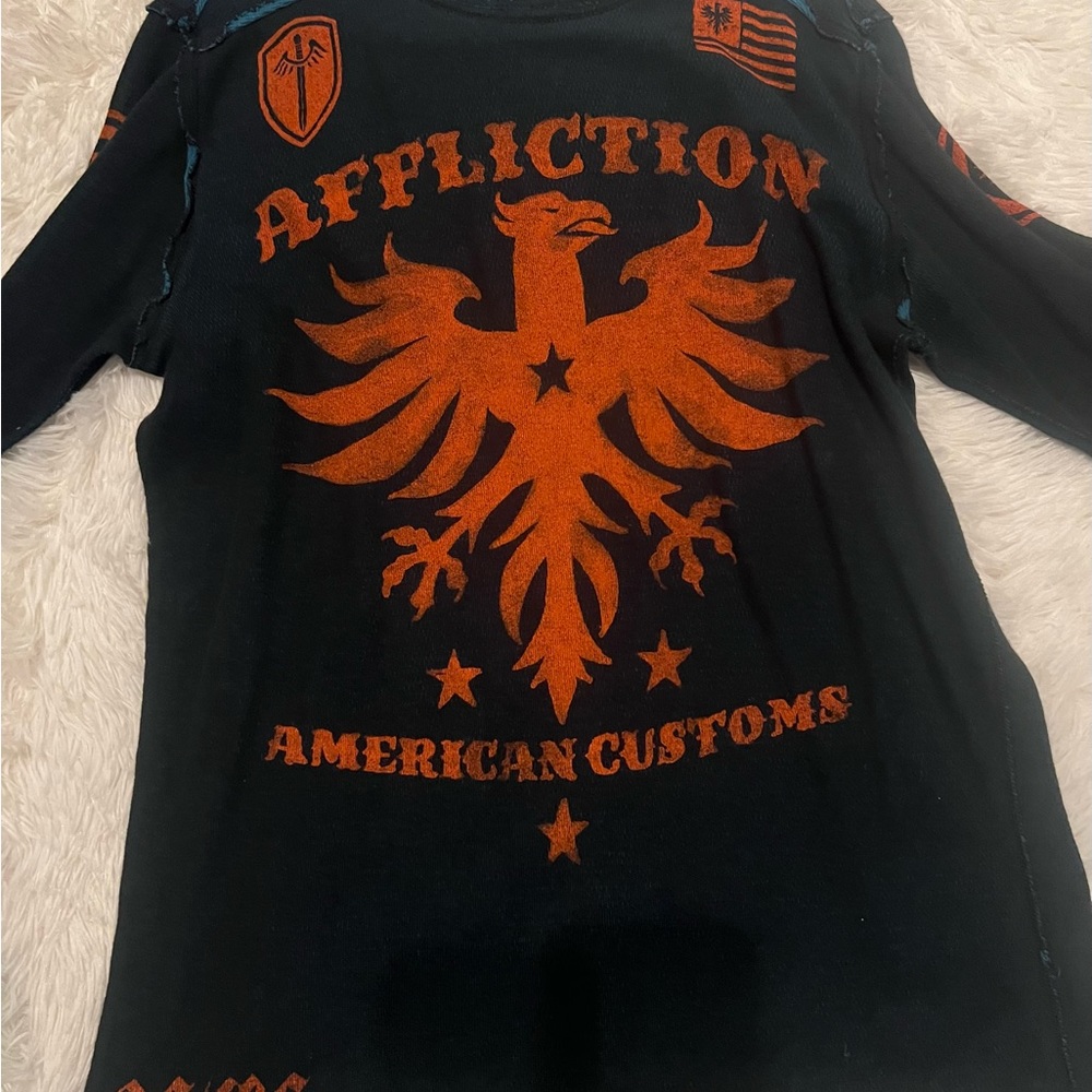 Affliction reversible long sleeve shirt